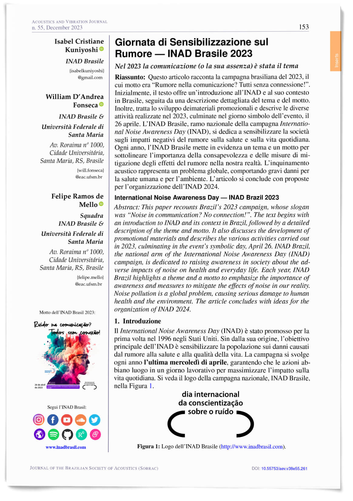 Giornata Internazionale della Sensibilizzazione sul Rumore - INAD Brasile 2023